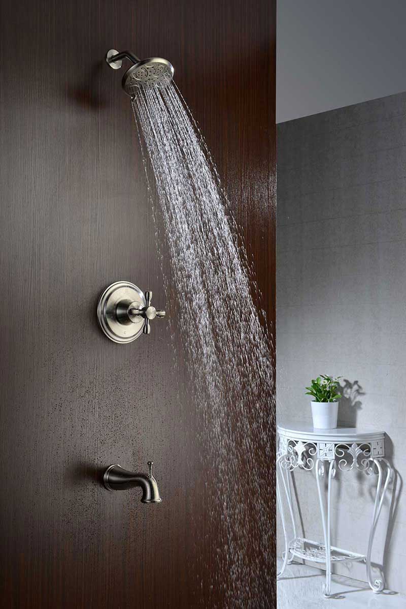 Anzzi Mesto Series Single Handle Wall Mounted Showerhead and Bath Faucet Set in Brushed Nickel 3