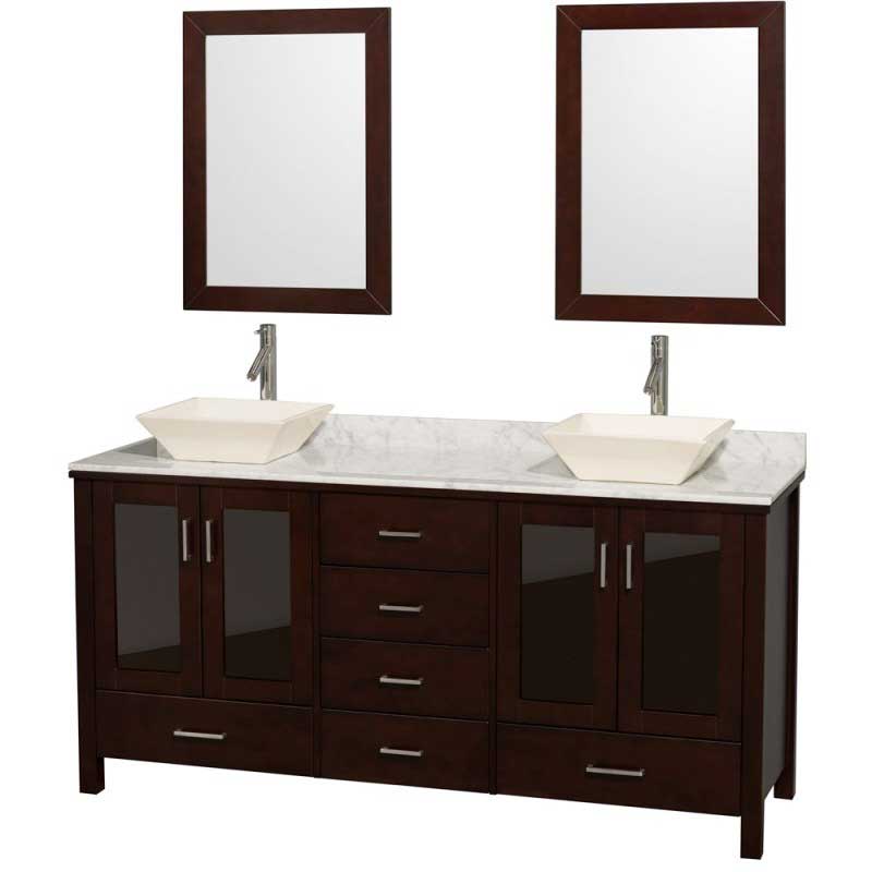 Wyndham Collection Lucy 72" Double Bathroom Vanity Set with Vessel Sinks - Espresso WC-MS015-72-ESP-OVER 6
