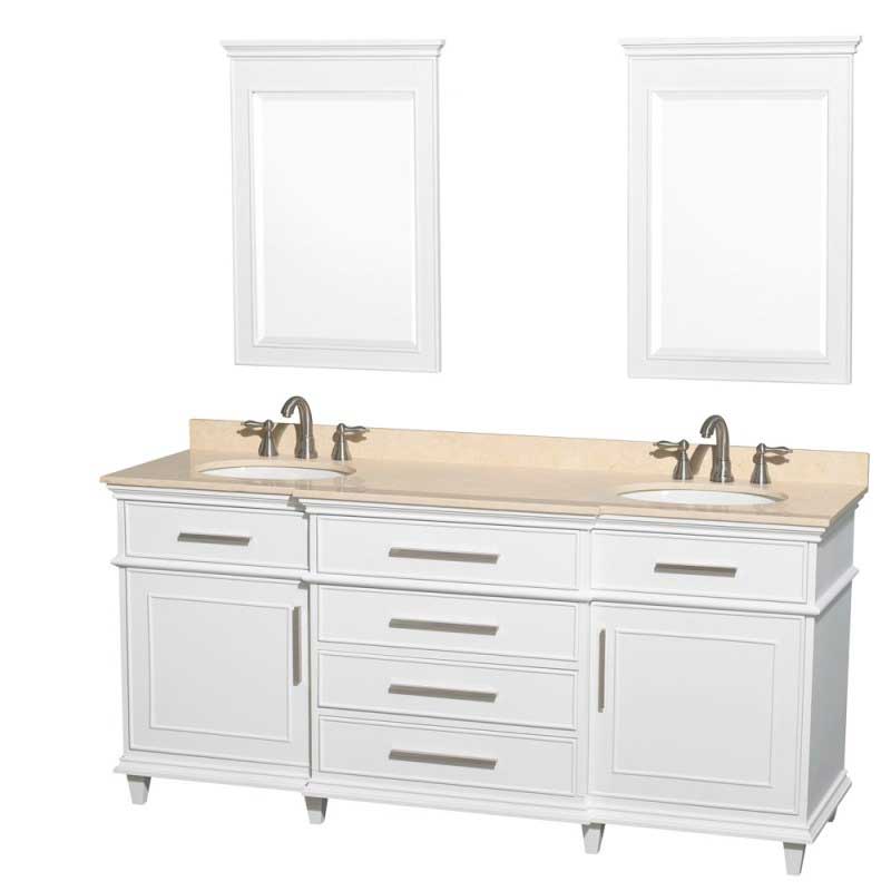 Wyndham Collection Berkeley 72" Double Bathroom Vanity - White WC-1717-72-DBL-WHT