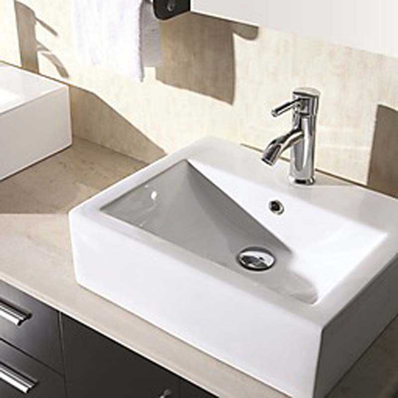 Design Element Portland 60" Double Sink - Wall Mount Vanity Set in Espresso 2
