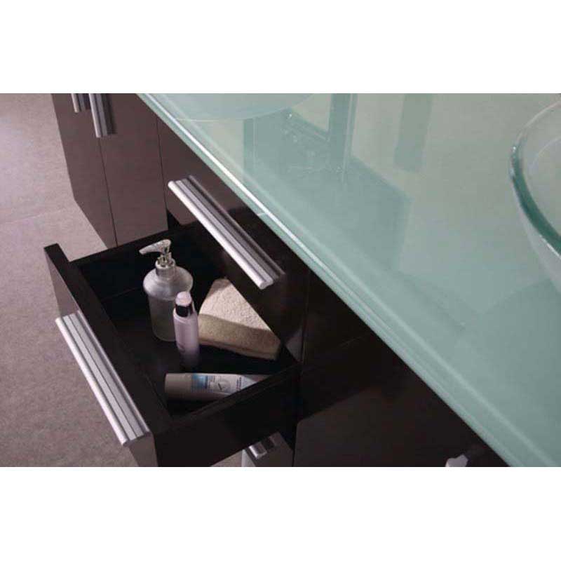 Design Element Portland 61" Double Sink - Wall Mount Vanity Set in Espresso 3