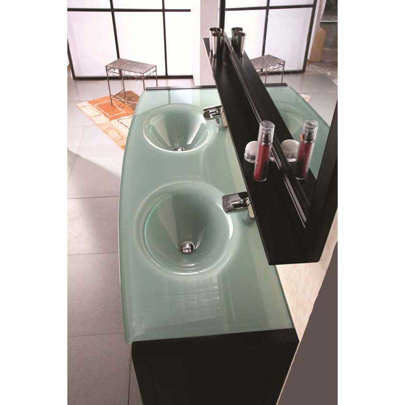 Design Element Waterfall 60" Double Sink Vanity Set in Espresso 2