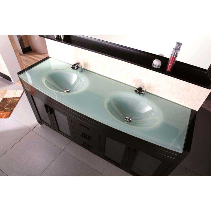 Design Element Waterfall 72" Double Sink Vanity Set in Espresso 3