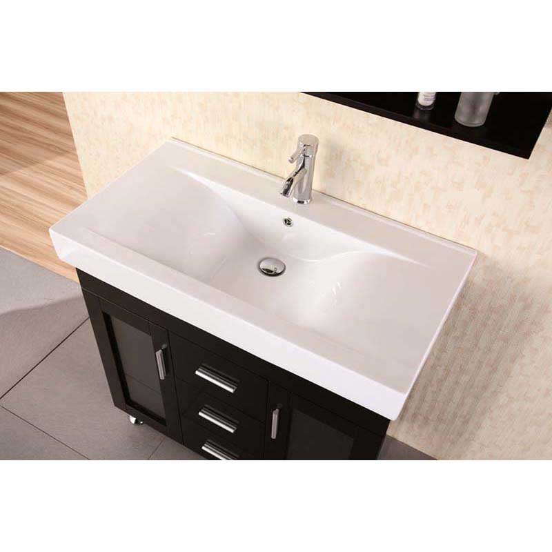 Design Element Milan 36" Single Sink Vanity Set in Espresso 2