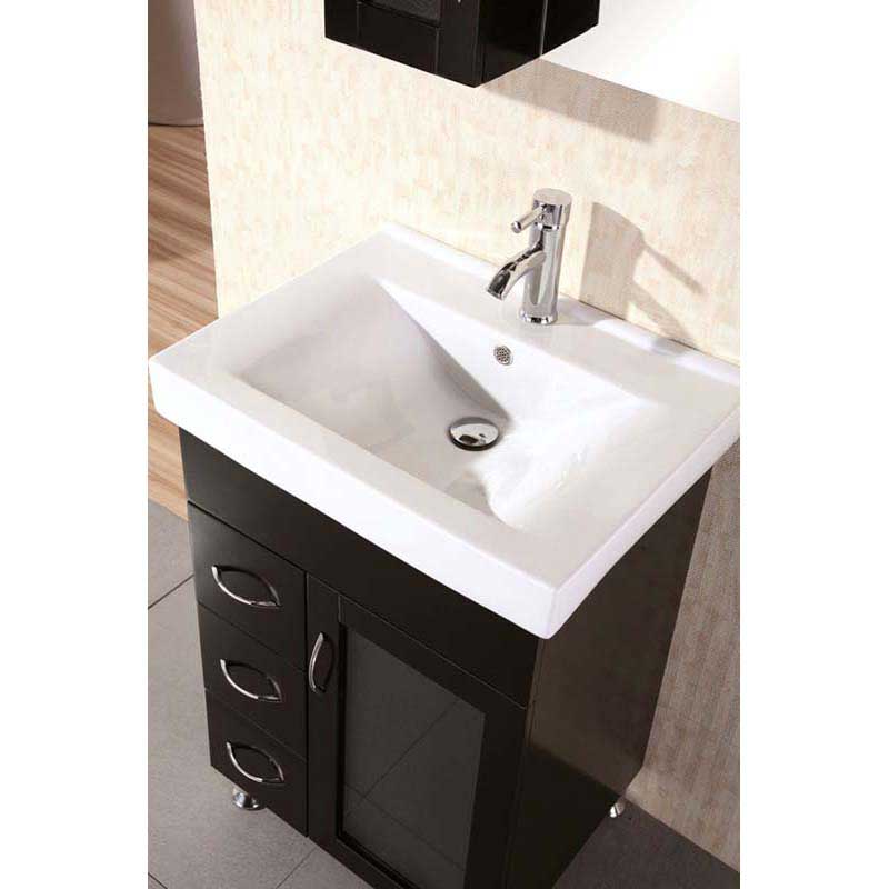 Design Element Milan 24" Single Sink Vanity Set in Espresso 2