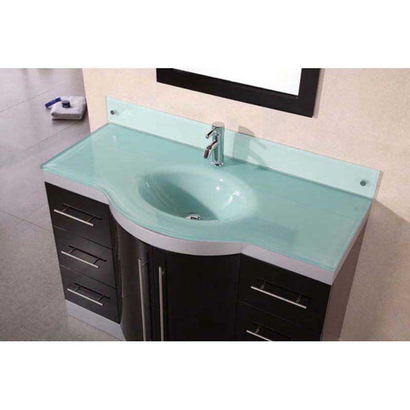 Design Element Jade 48" Single Sink Vanity Set in Espresso w/ Glass Top 2