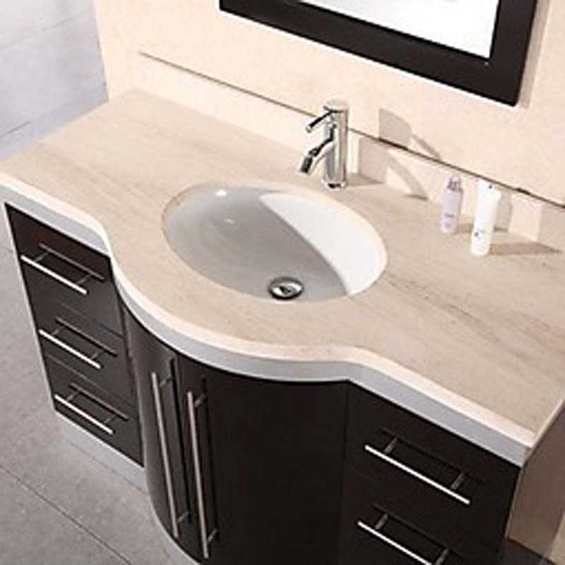 Design Element Jade 48" Single Sink Vanity Set w/ Glass Top 2