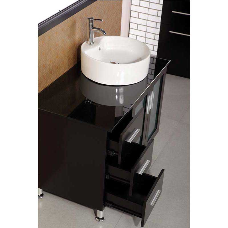 Design Element Malibu 39" Single Sink Vanity Set in Espresso 4