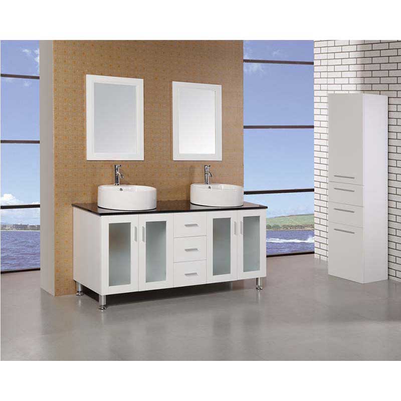 Design Element Malibu 60" Single Sink Vanity Set in White 2