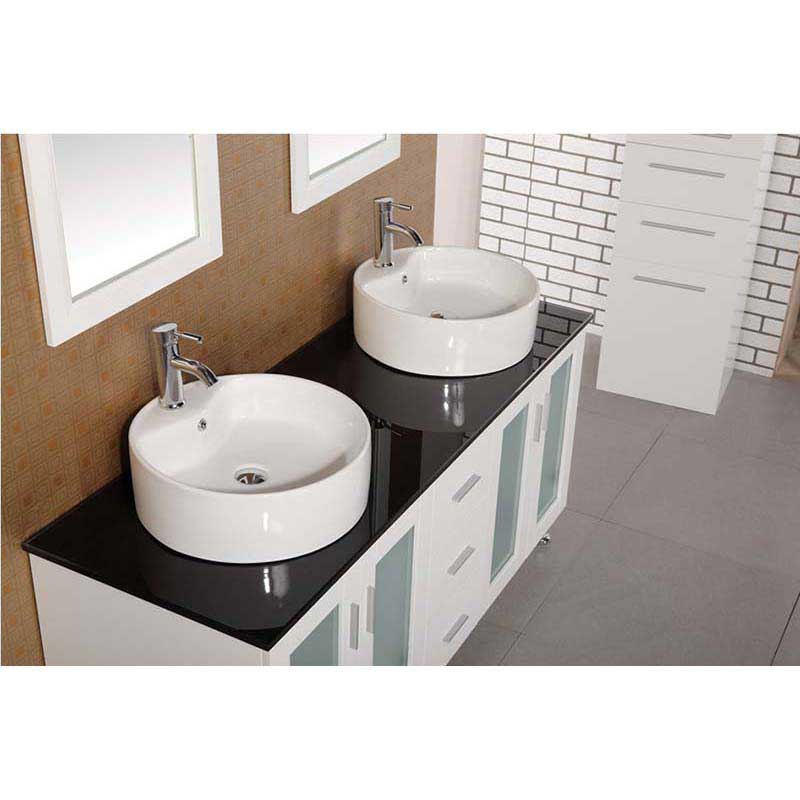 Design Element Malibu 60" Single Sink Vanity Set in White 3