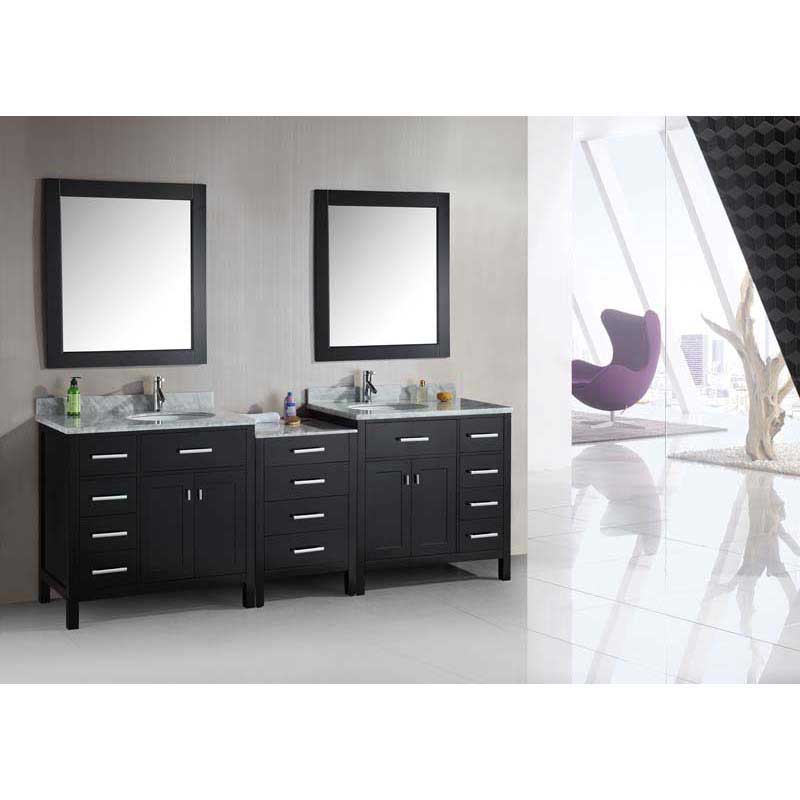 Design Element London 92" Double Sink Vanity Set in Espresso 2