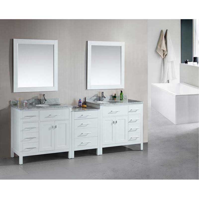 Design Element London 92" Double Sink Vanity Set in White 2
