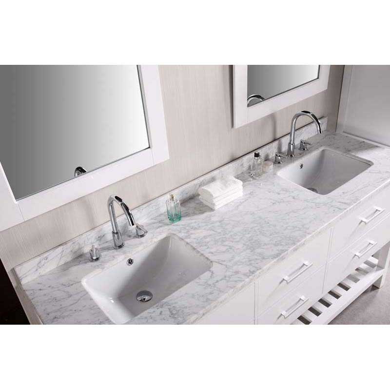 Design Element London 72" Double Sink Vanity Set in Pure White 2