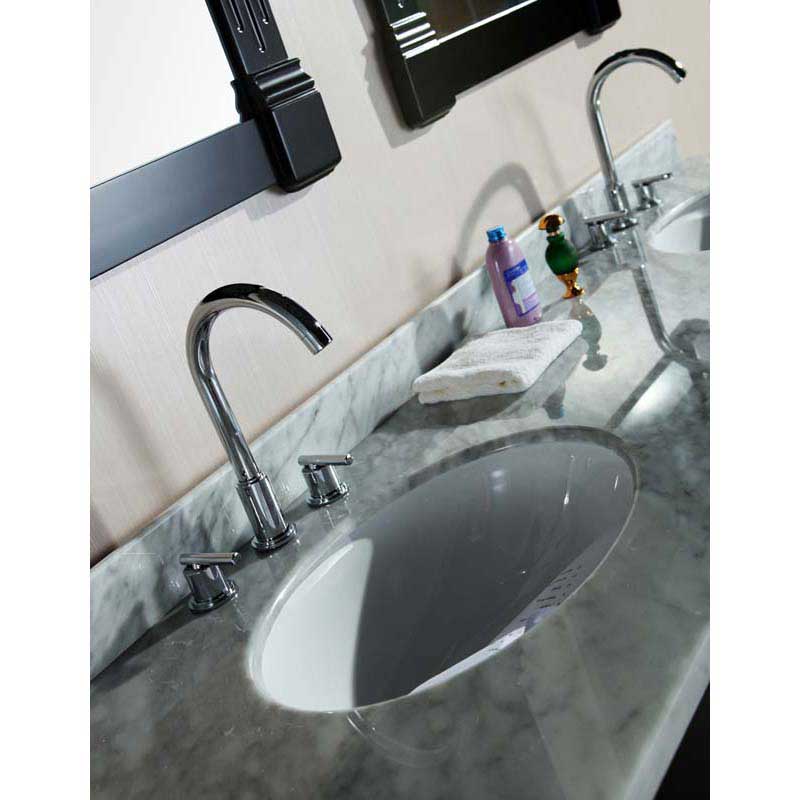Design Element Marcos 72" Double Sink Vanity Set with Carrara White Marble Countertop in Espresso 6