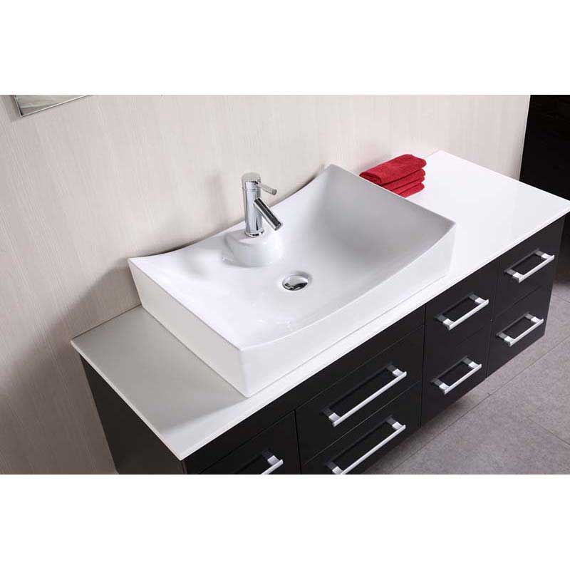 Design Element Springfield 53" Single Sink - Wall Mount Vanity Set in Espresso 3