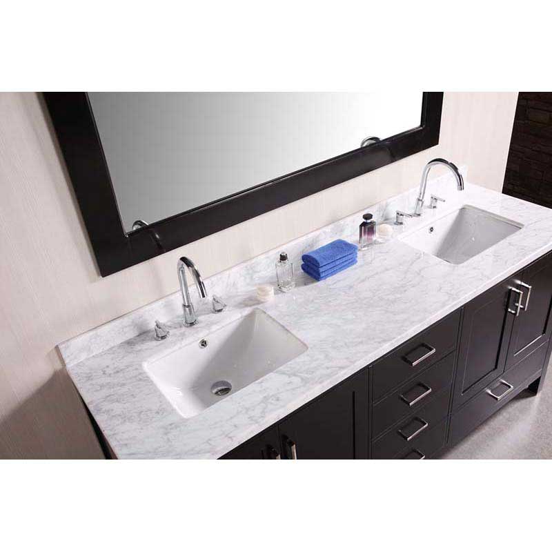 Design Element London 72" Double Sink Vanity Set in Espresso without Mirror 4