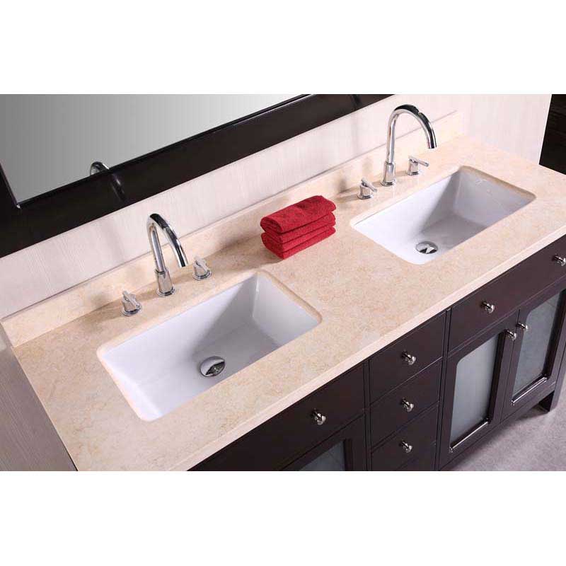 Design Element Venetian 60" Double Sink Vanity Set in Espresso 3