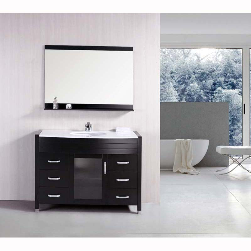 Design Element Waterfall 48" Single Sink Vanity Set w/ White Top