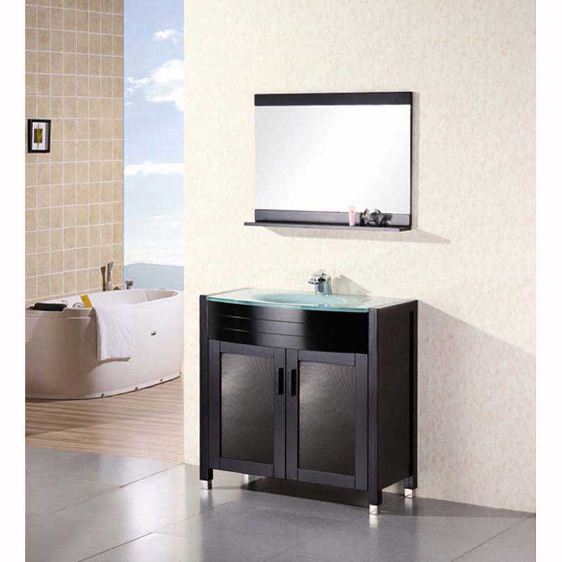 Design Element Waterfall 36" Single Sink Vanity Set in Espresso