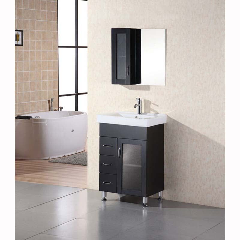 Design Element Milan 24" Single Sink Vanity Set in Espresso