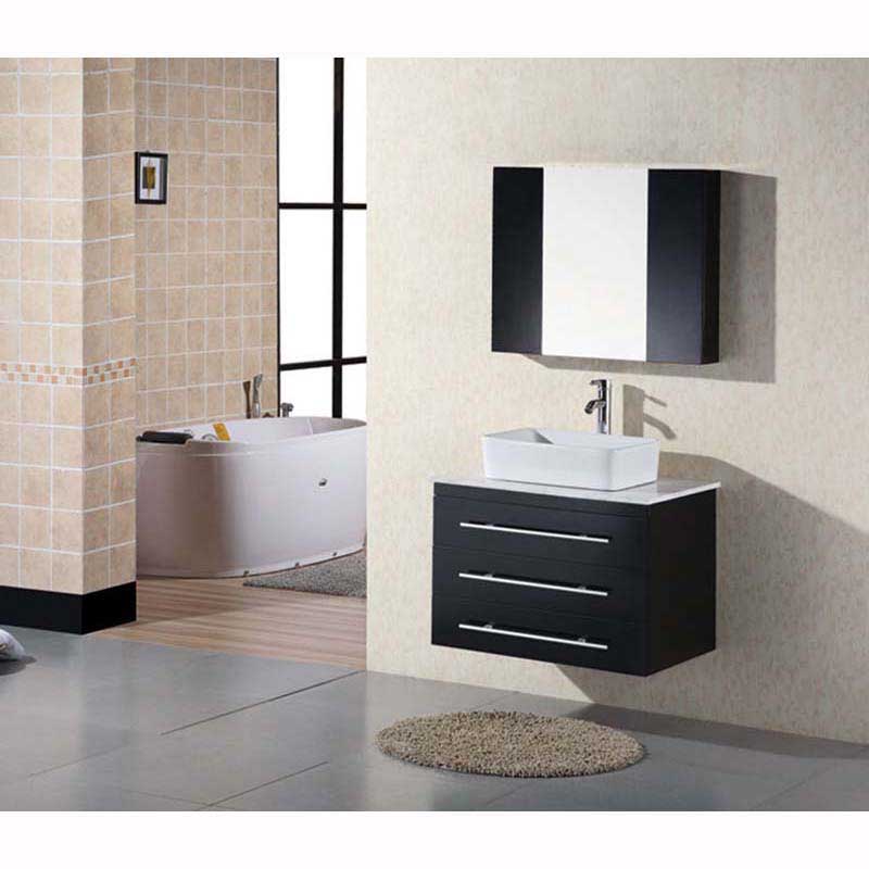 Design Element Portland 30" Single Sink - Wall Mount Vanity Set in Espresso