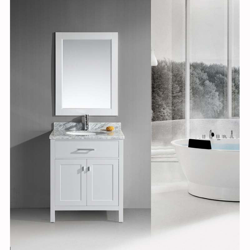 Design Element London 30" Single Sink Vanity Set in White