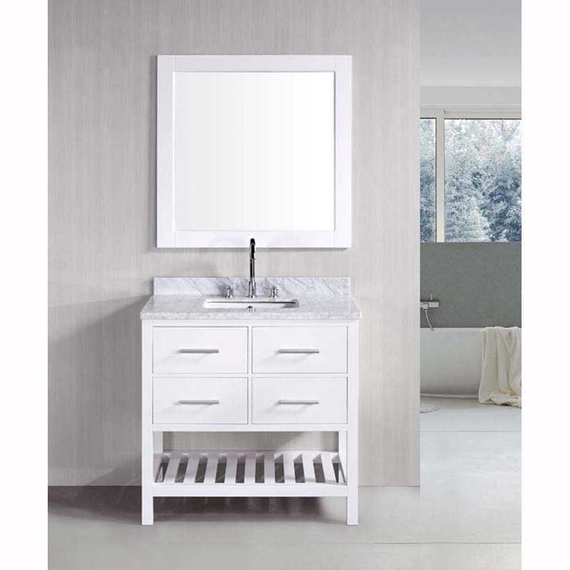 Design Element London 36" Single Sink Vanity Set in White