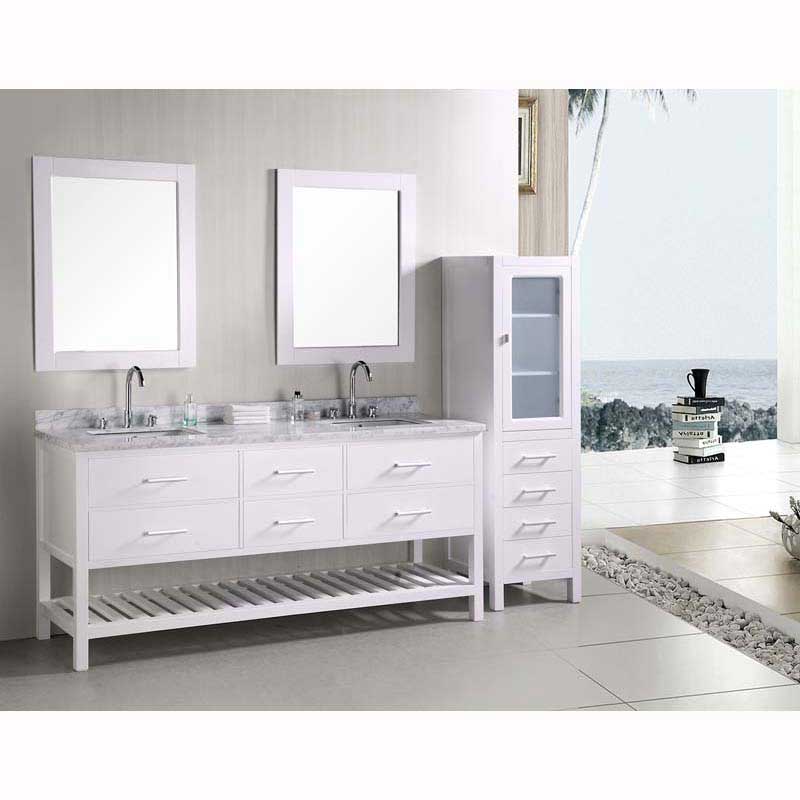 Design Element London 72" Double Sink Vanity Set in Pure White
