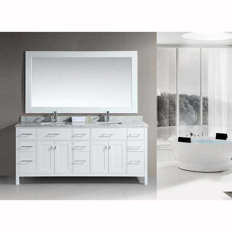 Design Element London 78" Double Sink Vanity Set in White