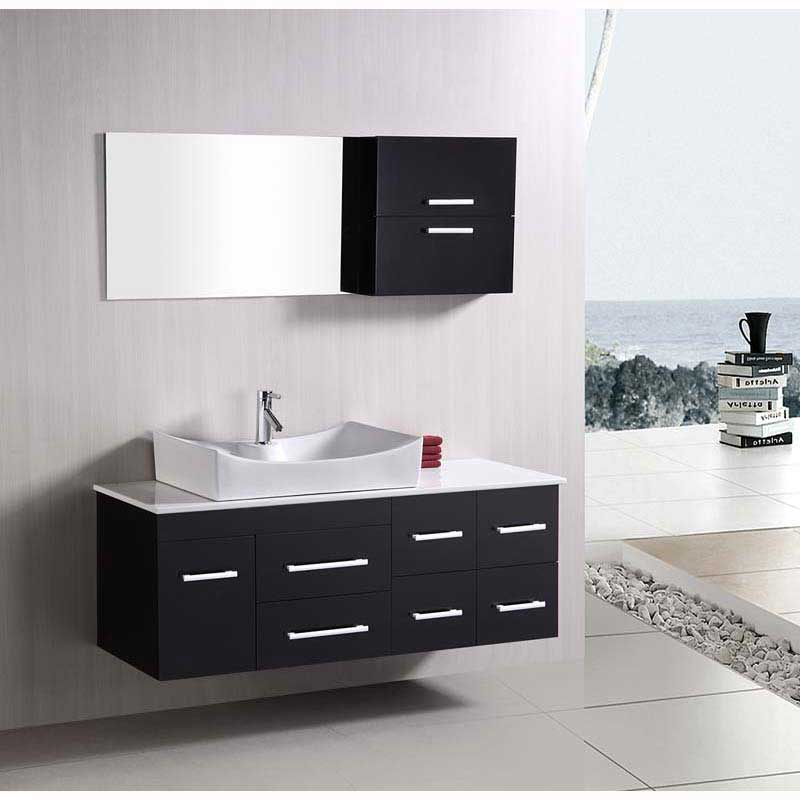 Design Element Springfield 53" Single Sink - Wall Mount Vanity Set in Espresso