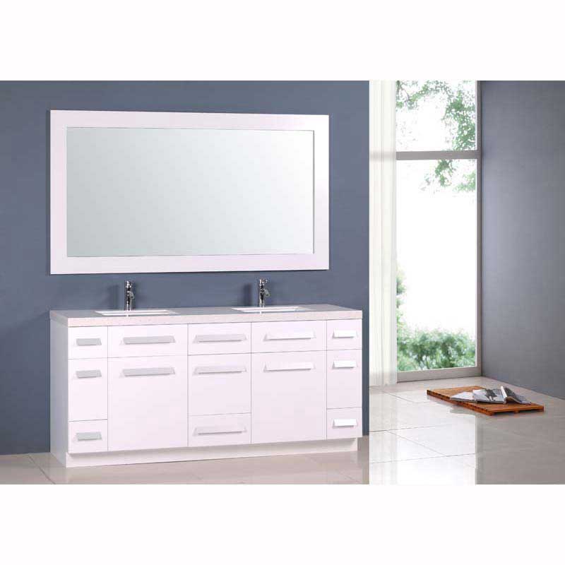 Design Element Moscony 72" Double Sink Vanity Set in White