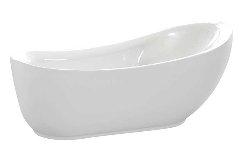 Anzzi Talyah 71 in. Acrylic Flatbottom Non-Whirlpool Bathtub in White with Kros Faucet in Polished Chrome FTAZ090-0025C 2