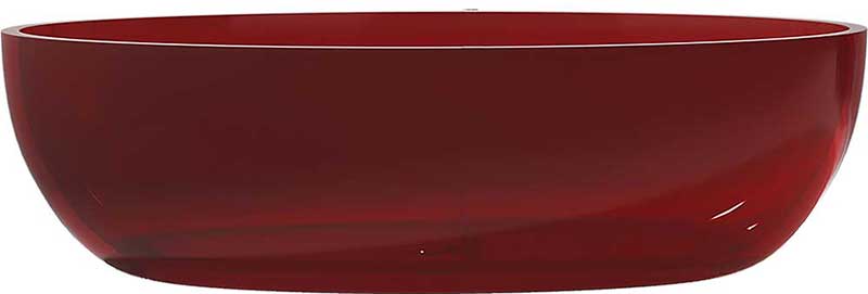 Anzzi Opal 5.6 ft. Man-Made Stone Freestanding Non-Whirlpool Bathtub in Deep Red and Kase Series Faucet in Chrome 3