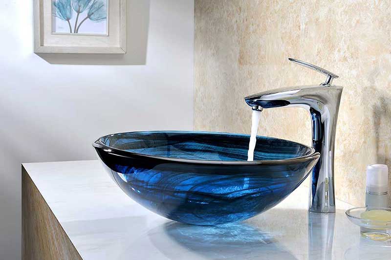 Anzzi Soave Series Deco-Glass Vessel Sink in Sapphire Wisp 10