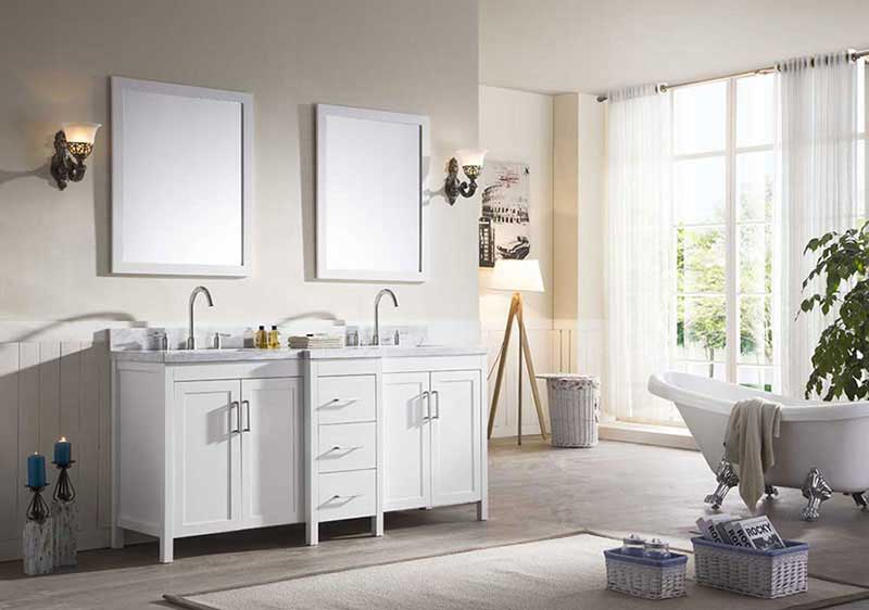 Ariel Hollandale 73" Double Sink Vanity Set in White 2