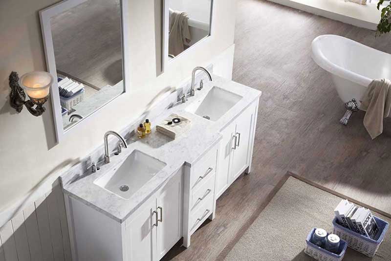 Ariel Hollandale 73" Double Sink Vanity Set in White 4