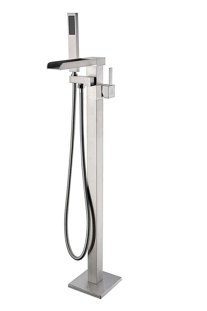 Anzzi Union 2-Handle Claw Foot Tub Faucet with Hand Shower in Brushed Nickel FS-AZ0059BN