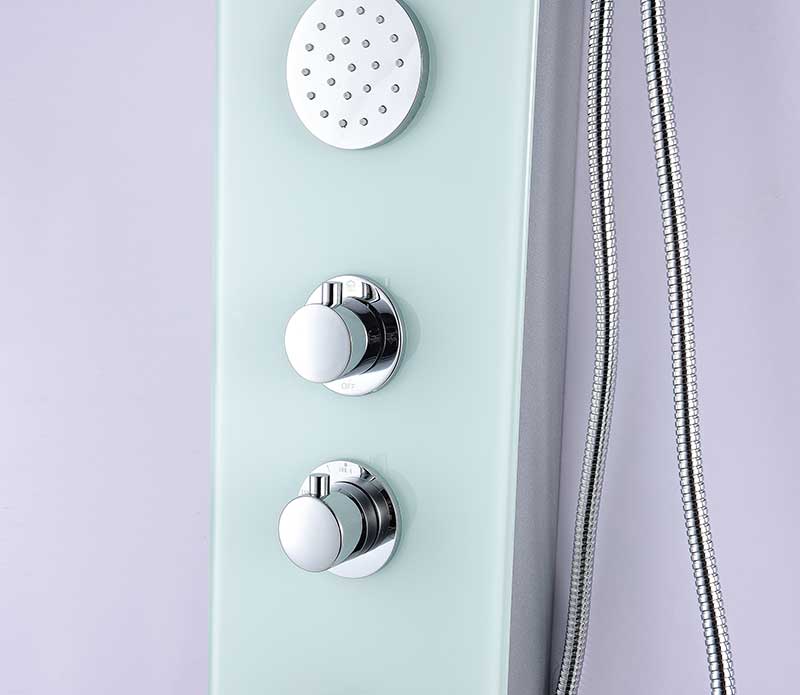 Anzzi Titan Series 60 in. Full Body Shower Panel System with Heavy Rain Shower and Spray Wand in White SP-AZ8096 5