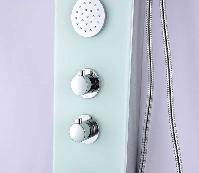 Anzzi MARE Series 60 in. Full Body Shower Panel System with Heavy Rain Shower and Spray Wand in White 4