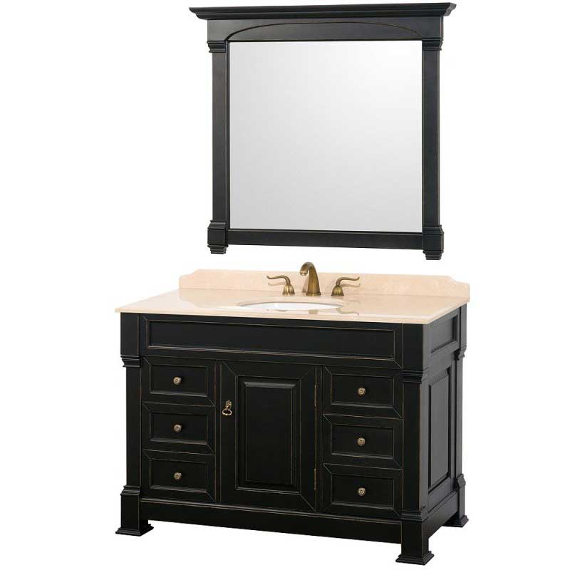 Wyndham Collection Andover 48" Traditional Bathroom Vanity Set - Black WC-TS48-BLK 2