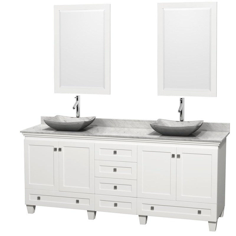 Wyndham Collection Acclaim 80" Double Bathroom Vanity for Vessel Sinks - White WC-CG8000-80-DBL-VAN-WHT 3