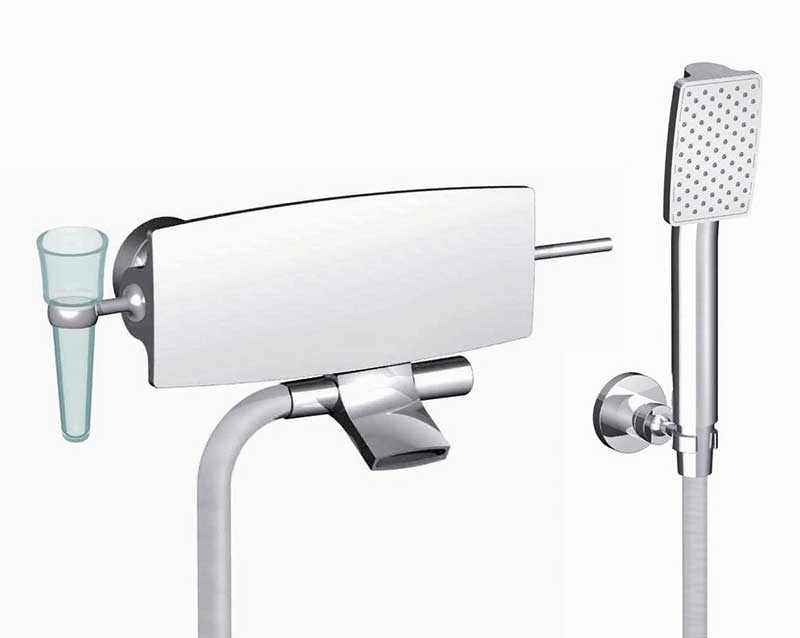 Fima by Nameeks De Soto Wall Mount Tub Only Faucet with Hand Shower