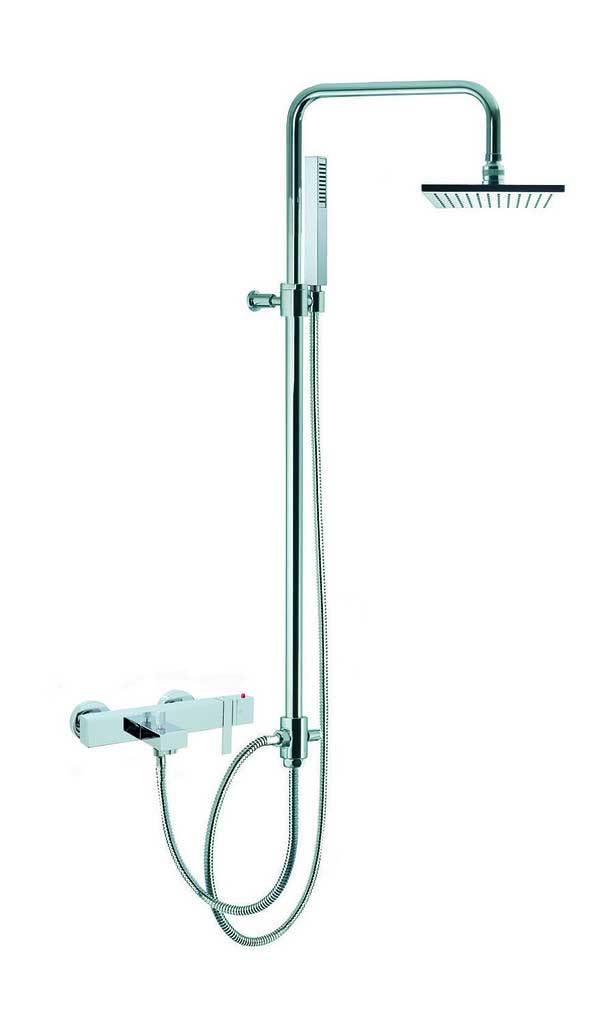 Fima by Nameeks Brick Chic Floor Mount Thermostatic Tub and Shower Faucet with Hand Shower