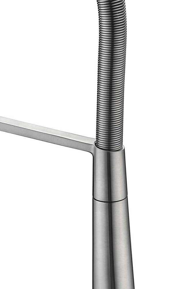 Anzzi Apollo Single Handle Pull-Down Sprayer Kitchen Faucet in Brushed Nickel KF-AZ188BN 14
