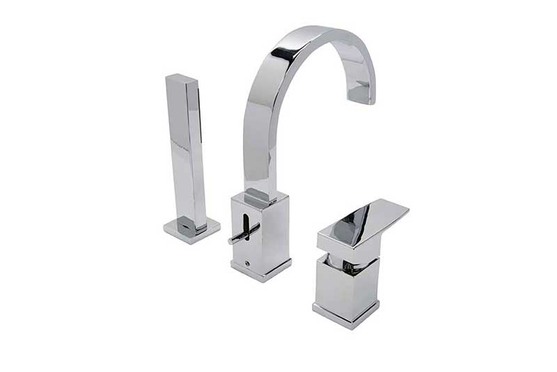 Anzzi Nite Series Single-Handle Roman Bathtub Faucet with Shower Wand in Polished Chrome 7