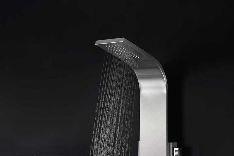 Anzzi VISOR Series 60 in. Full Body Shower Panel System with Heavy Rain Shower and Spray Wand in Brushed Steel 14