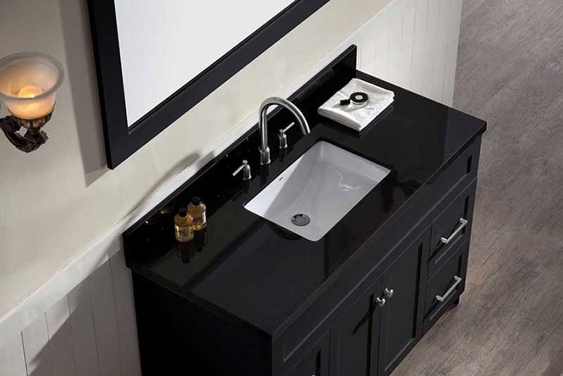 Ariel Hamlet 49" Single Sink Vanity Set with Absolute Black Granite Countertop in Black 3