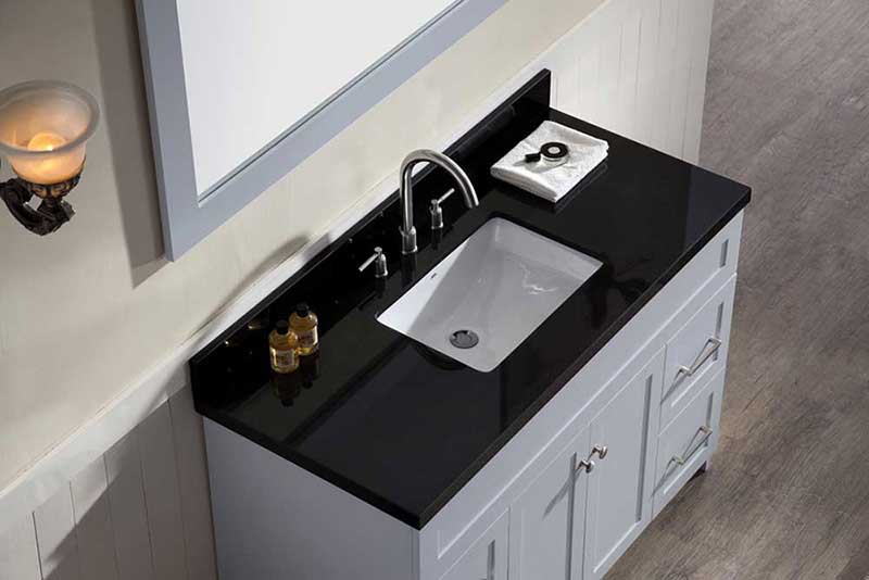Ariel Hamlet 49" Single Sink Vanity Set with Absolute Black Granite Countertop in Grey 3