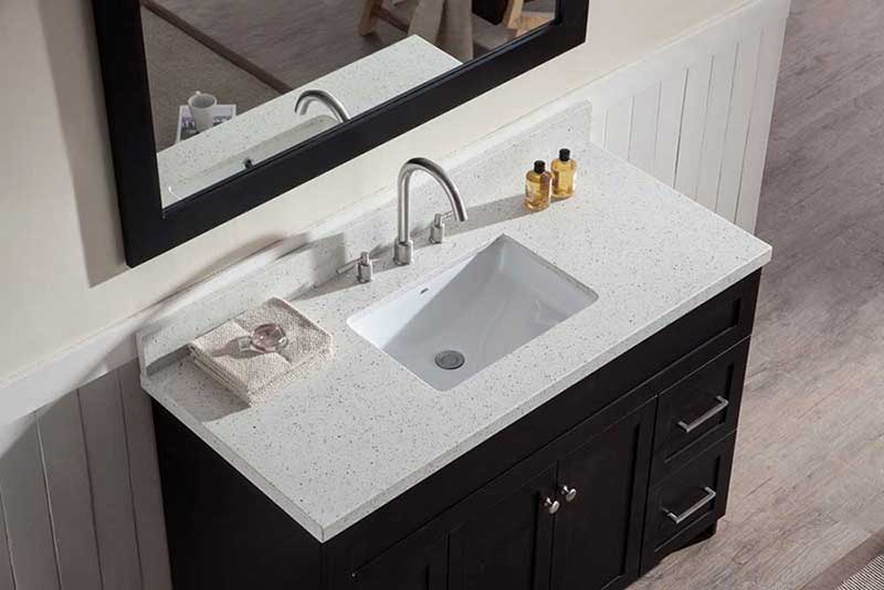 Ariel Hamlet 49" Single Sink Vanity Set with White Quartz Countertop in Black 3