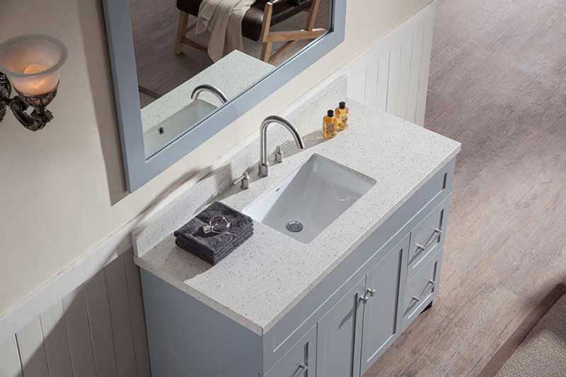 Ariel Hamlet 49" Single Sink Vanity Set with White Quartz Countertop in Grey 3